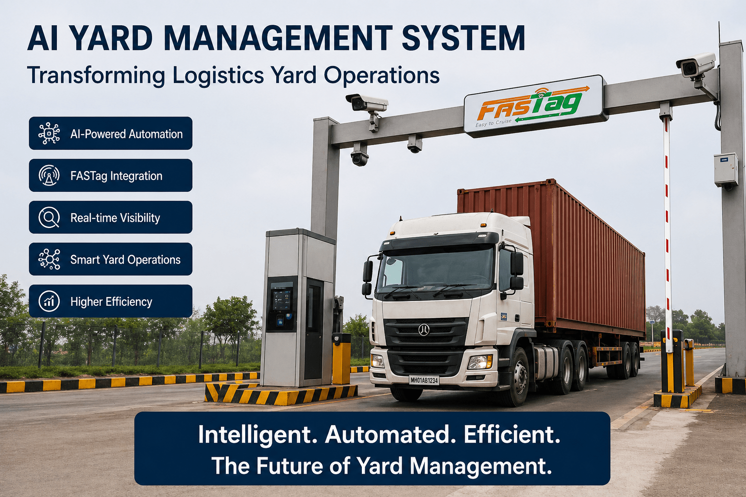 AI Yard Management System for logistics yard automation, truck entry, parking allocation and dock scheduling