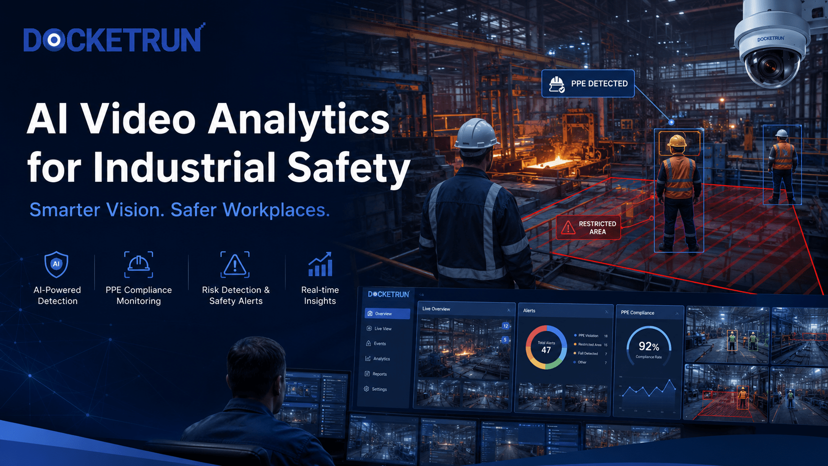 AI video analytics for industrial safety monitoring in manufacturing plant